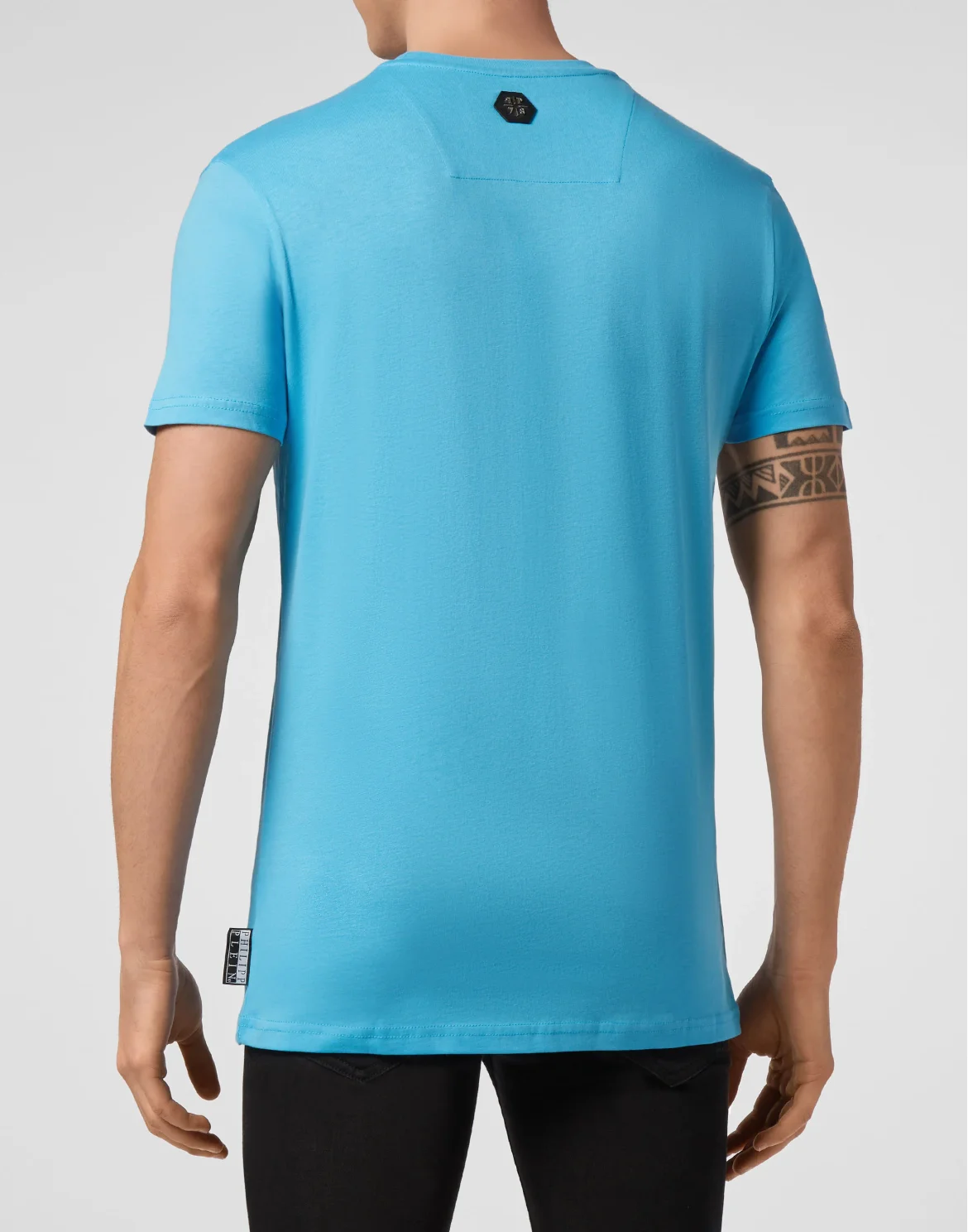 T-shirt Round Neck SS Allover skull, цвет: Голубой