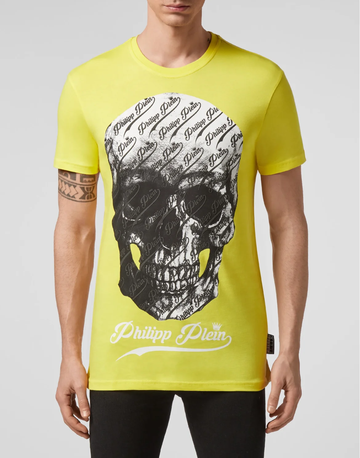T-shirt Round Neck SS Allover skull, цвет: Желтый