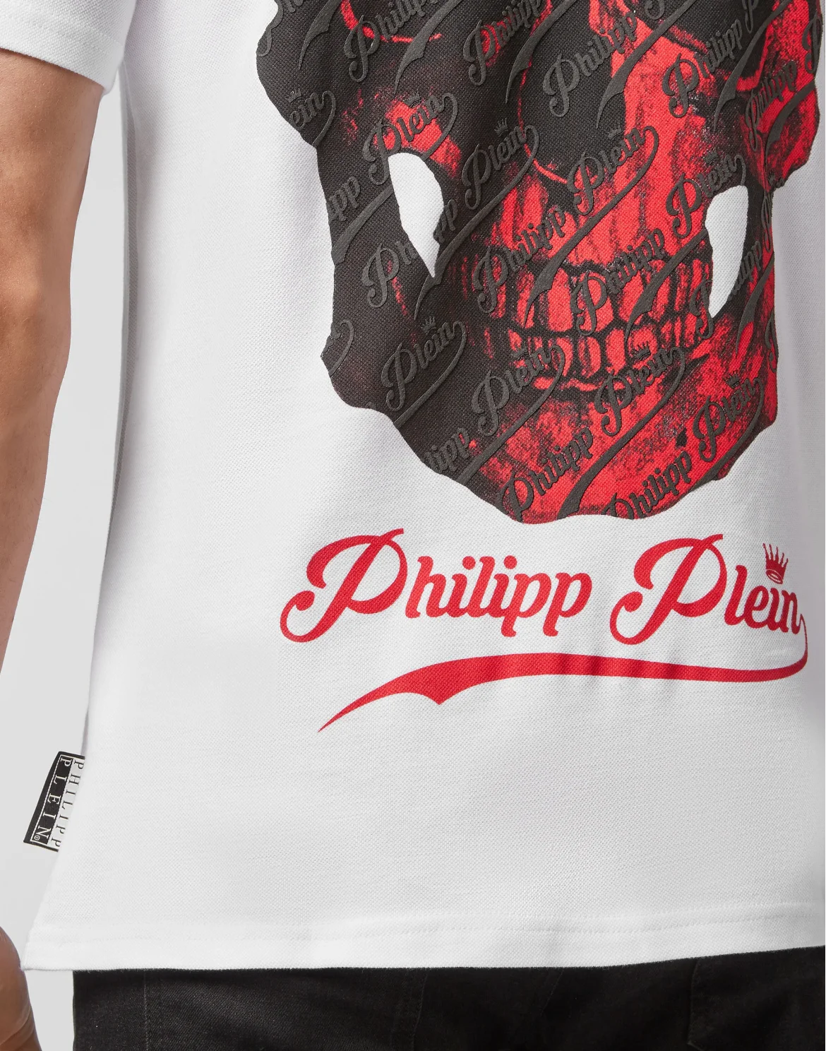 Slim Fit Polo shirt SS Allover skull, цвет: Белый