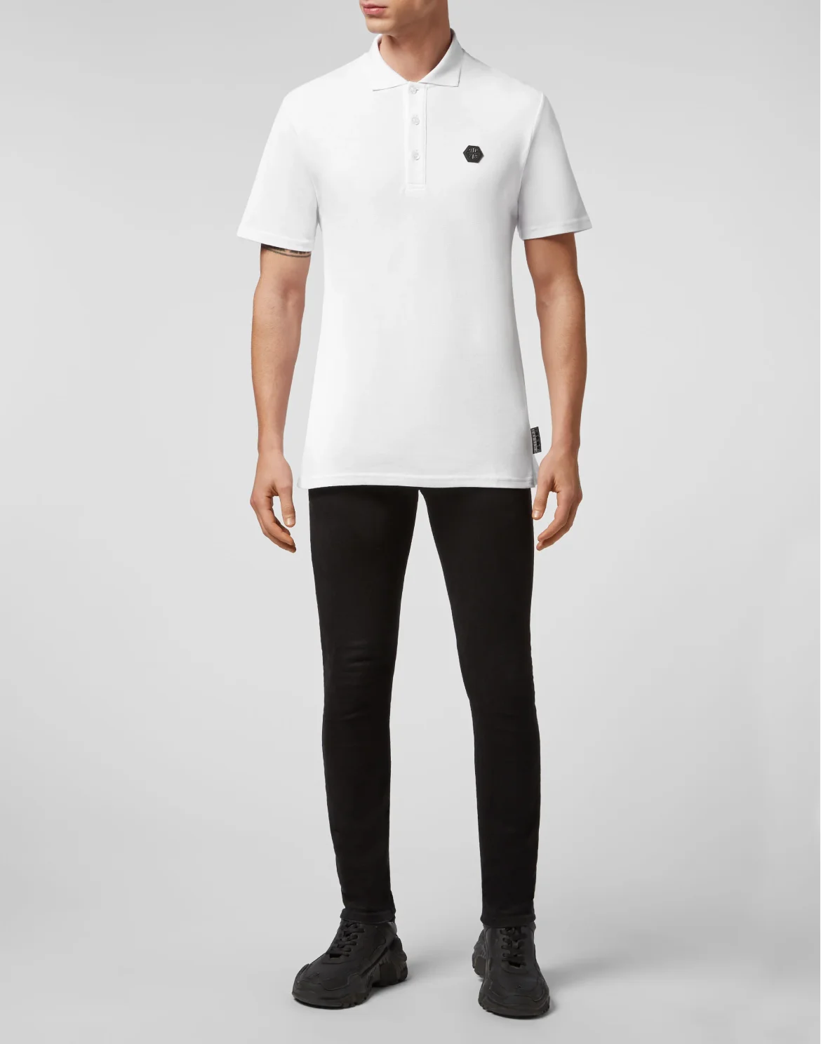 Slim Fit Polo shirt SS Allover skull, цвет: Белый