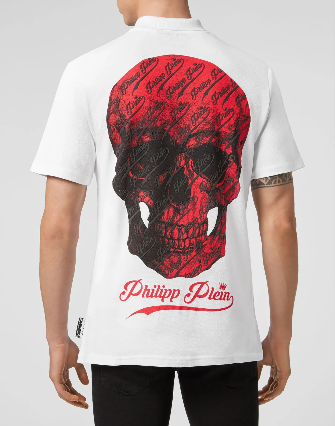 Slim Fit Polo shirt SS Allover skull, цвет: Белый