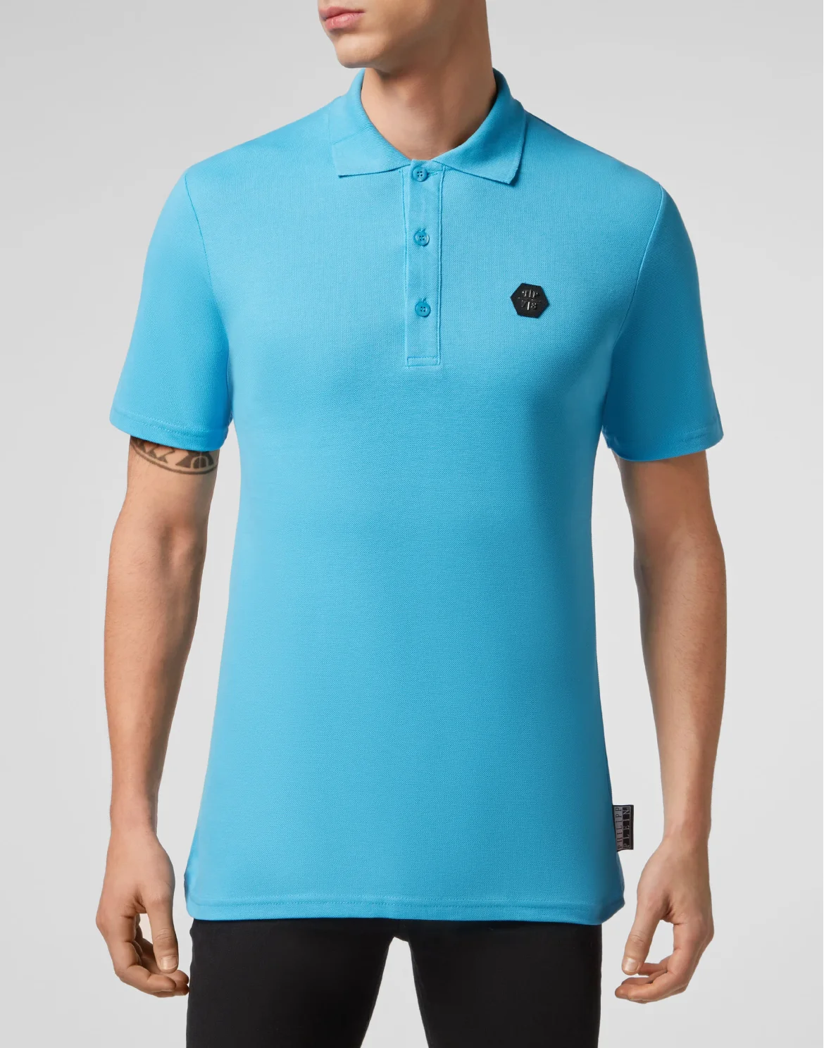 Slim Fit Polo shirt SS Allover skull, цвет: Голубой