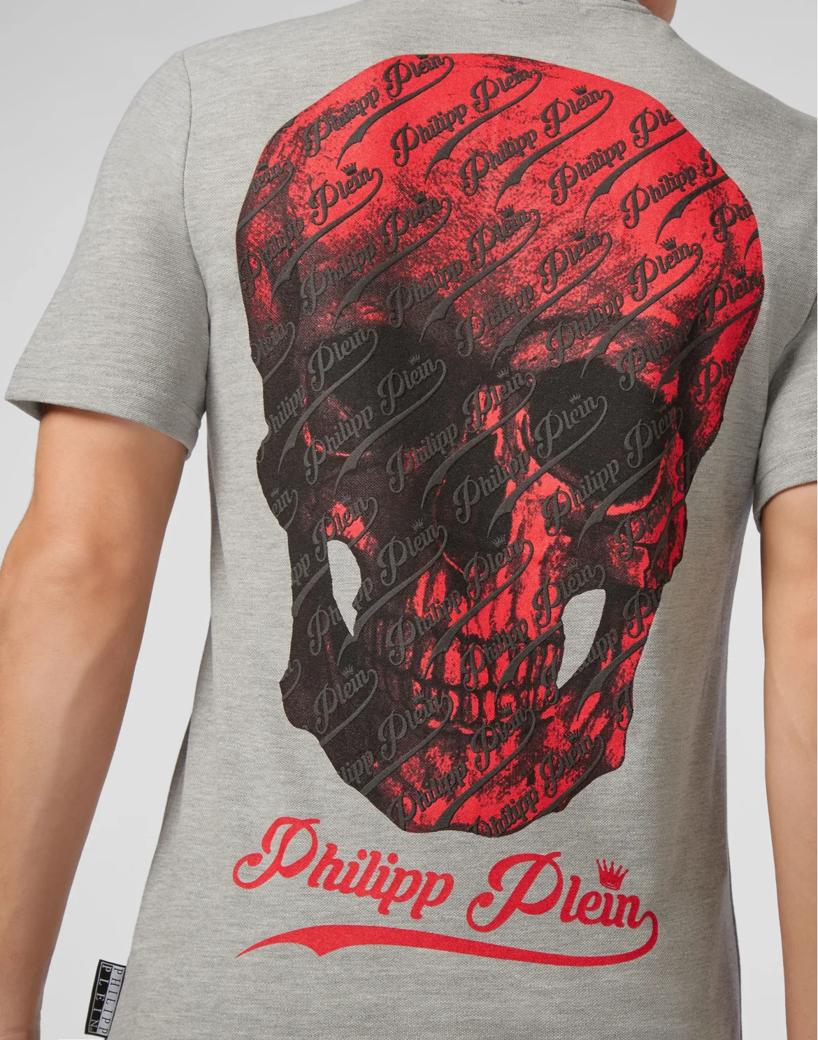 Slim Fit Polo shirt SS Allover skull, цвет: Серый