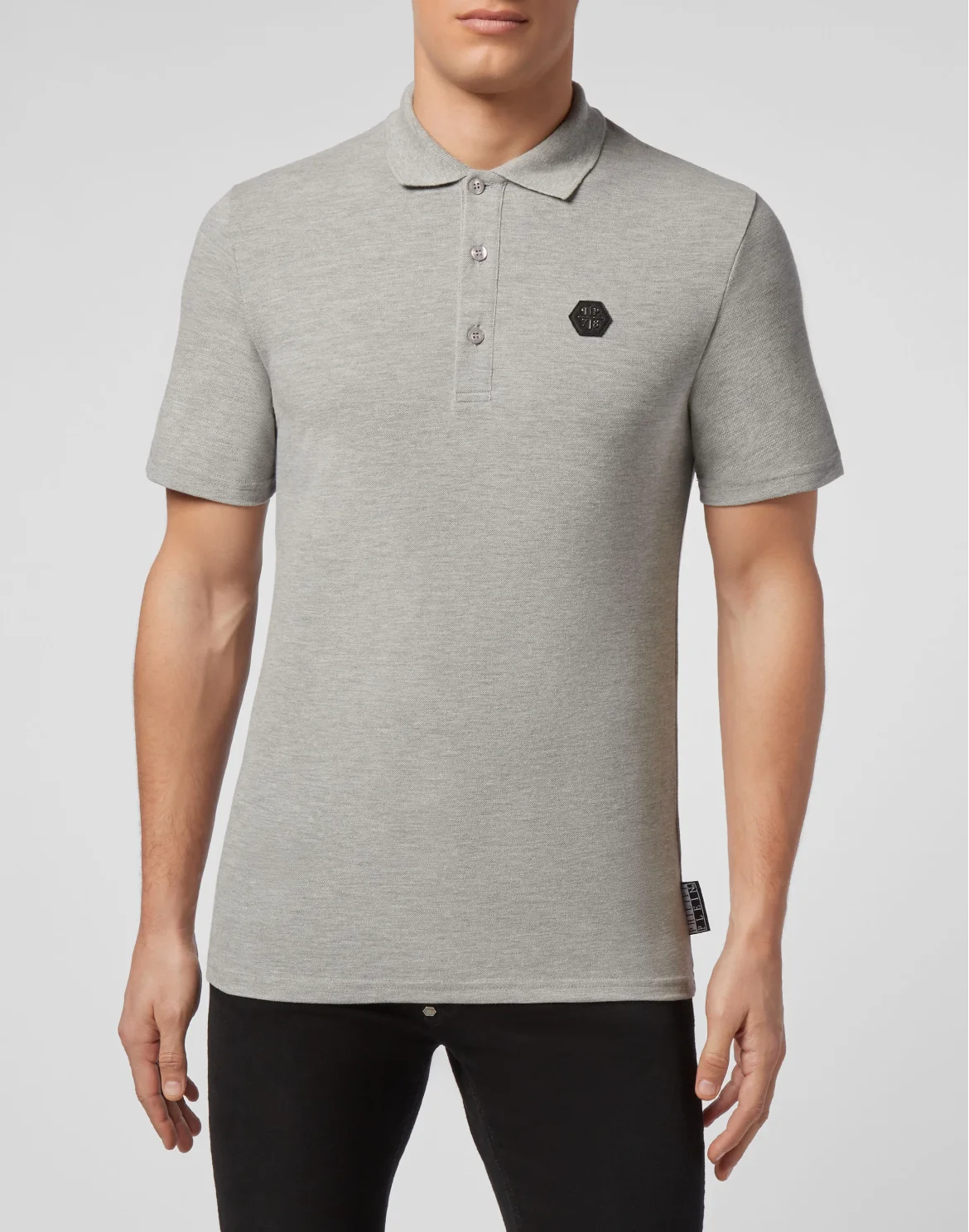Slim Fit Polo shirt SS Allover skull, цвет: Серый