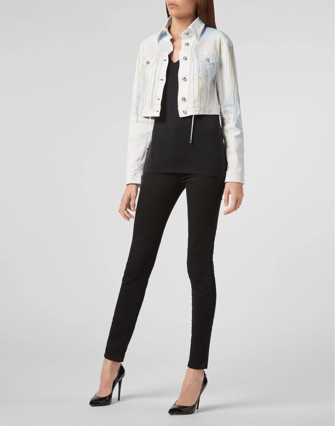 Denim Jacket Fringe, цвет: Мультиколор