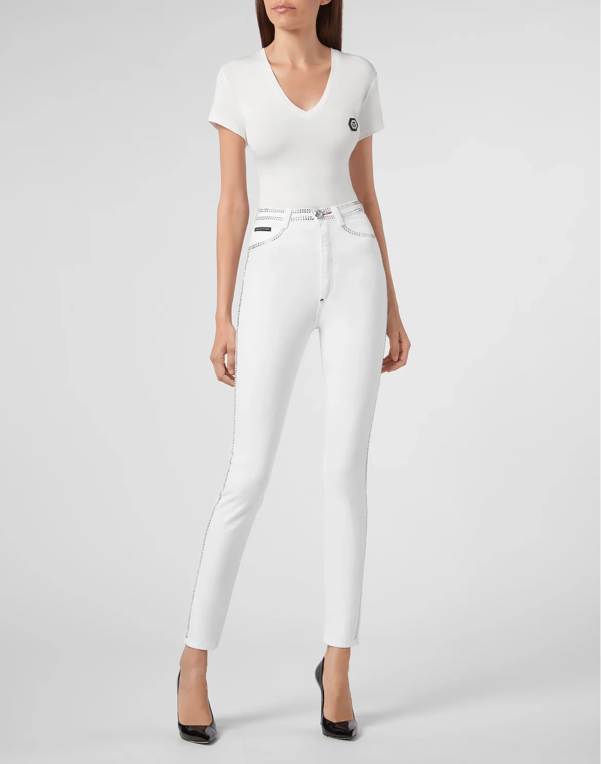 Super High Waist Jegging Crystal, цвет: Белый