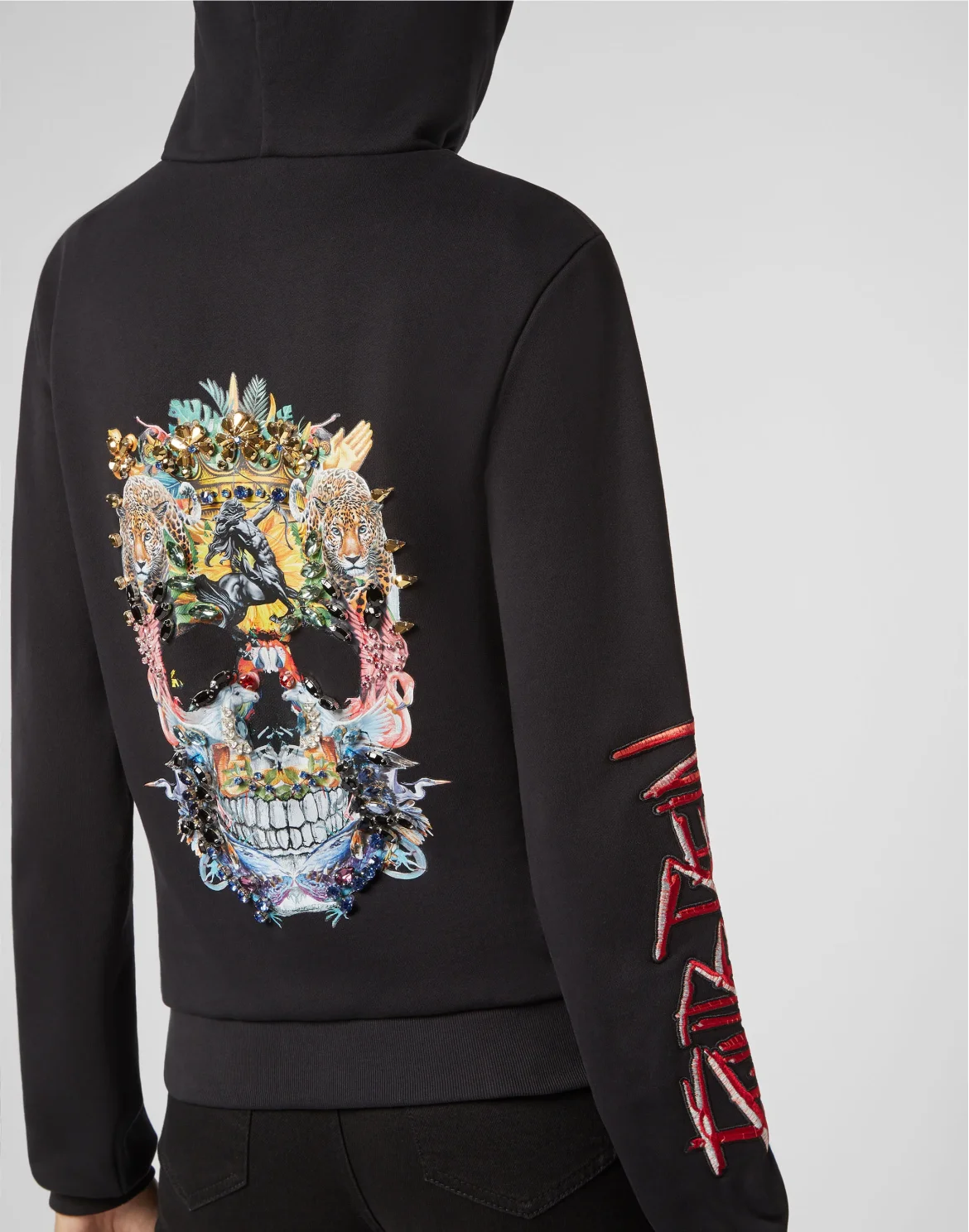 Hoodie Sweatjacket Skull, цвет: Черный