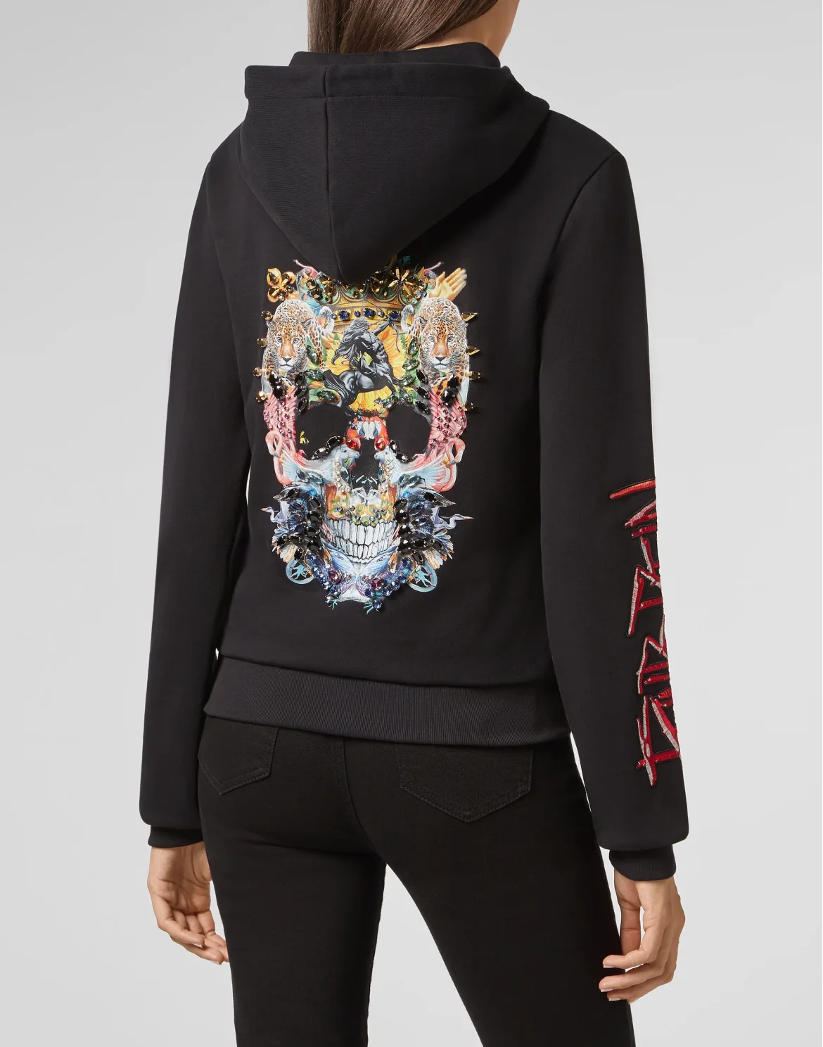 Hoodie Sweatjacket Skull, цвет: Черный