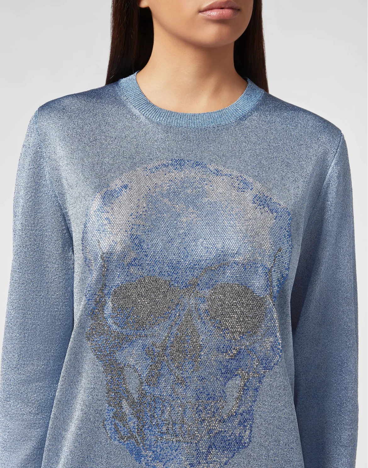 Pullover Polo-Neck LS Skull, цвет: Синий