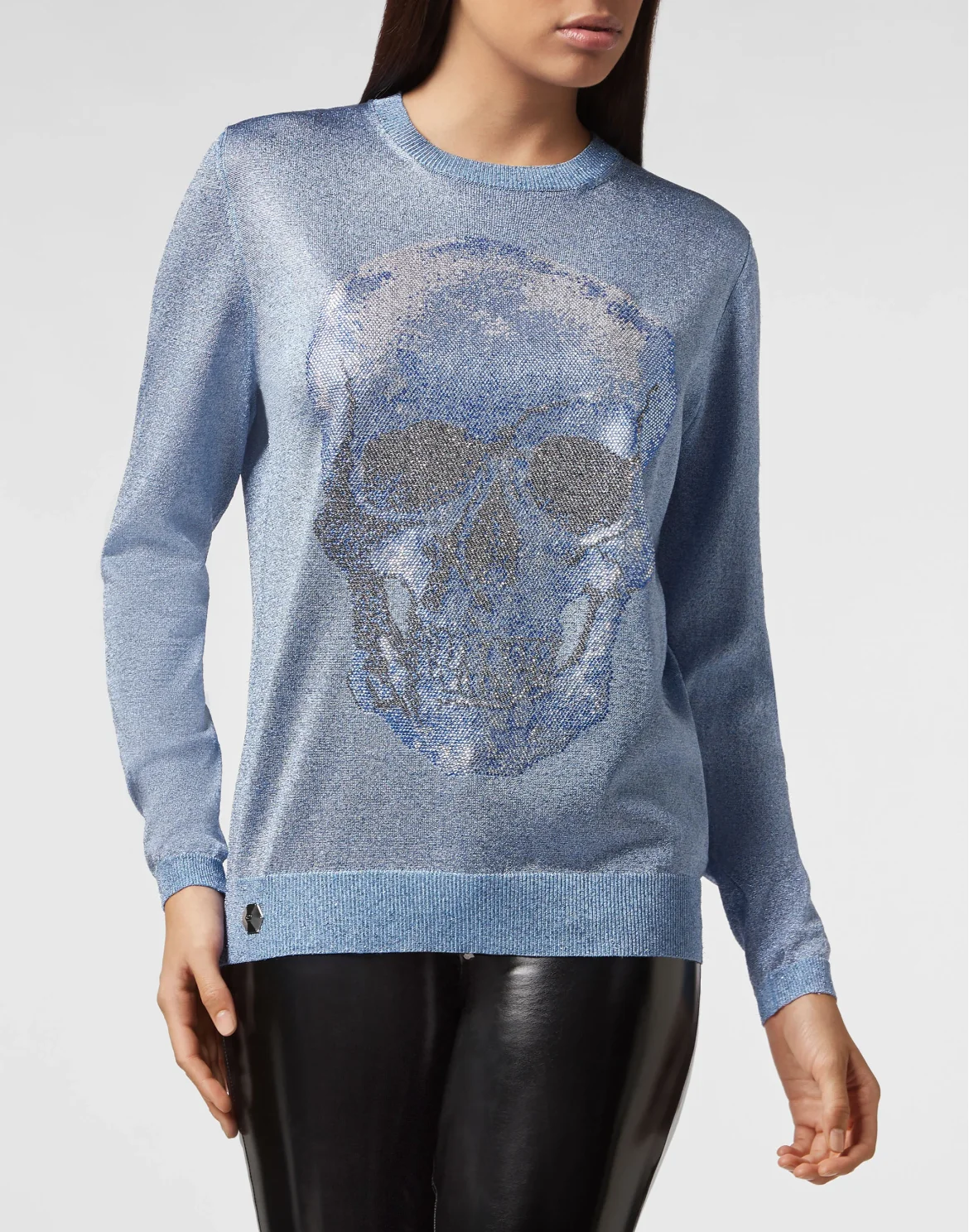Pullover Polo-Neck LS Skull, цвет: Синий