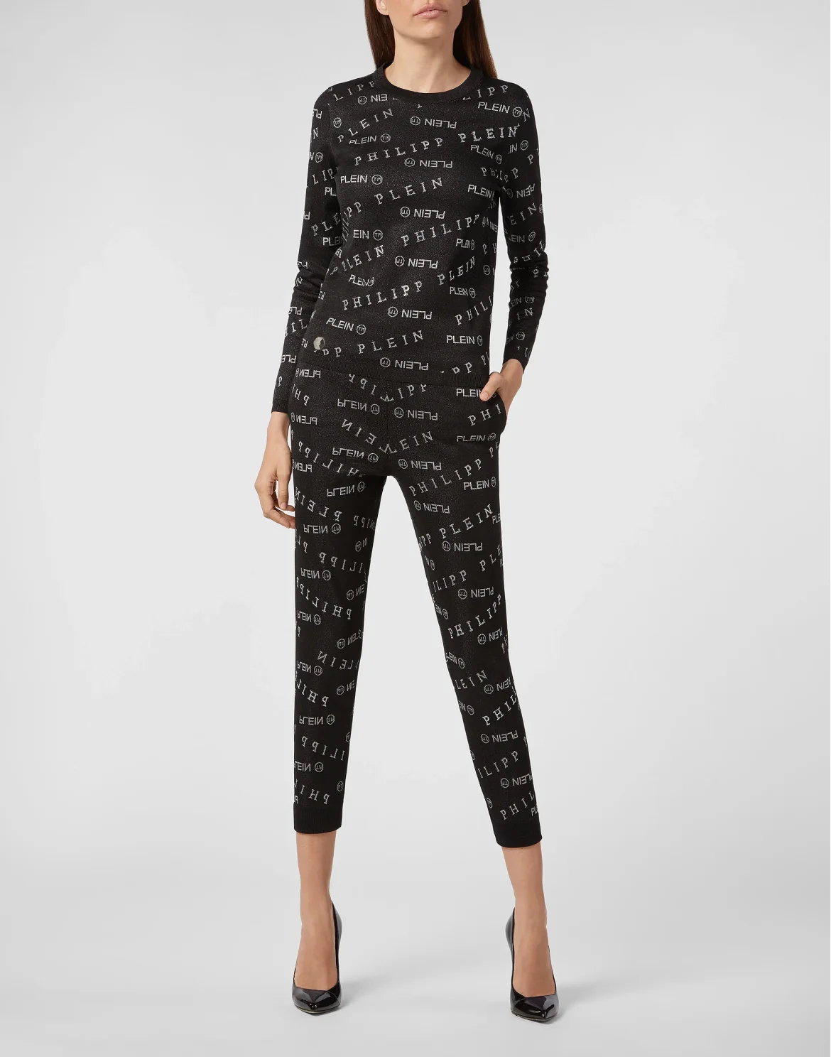 Pullover Round Neck LS All over PP, цвет: Черный