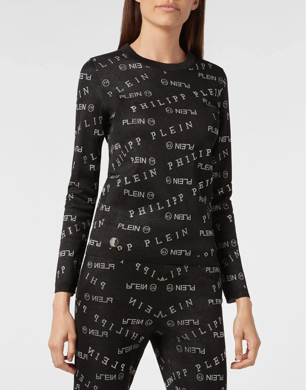 Pullover Round Neck LS All over PP, цвет: Черный