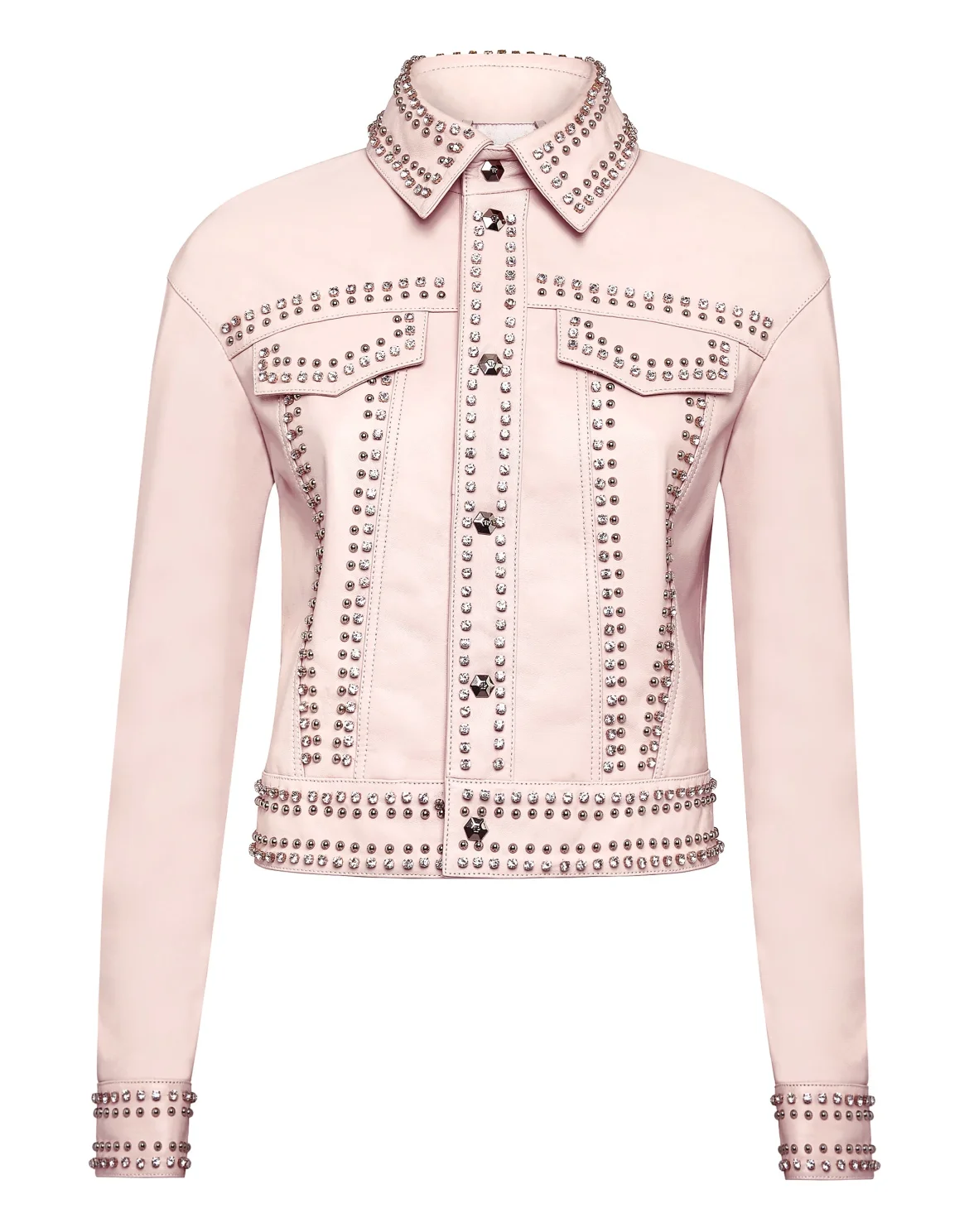 Leather Bomber Crystal, цвет: Розовый