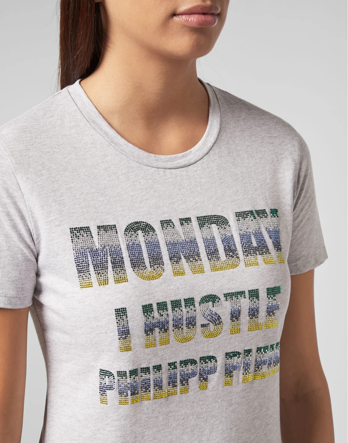 T-shirt Round Neck SS Crystal, цвет: Серый