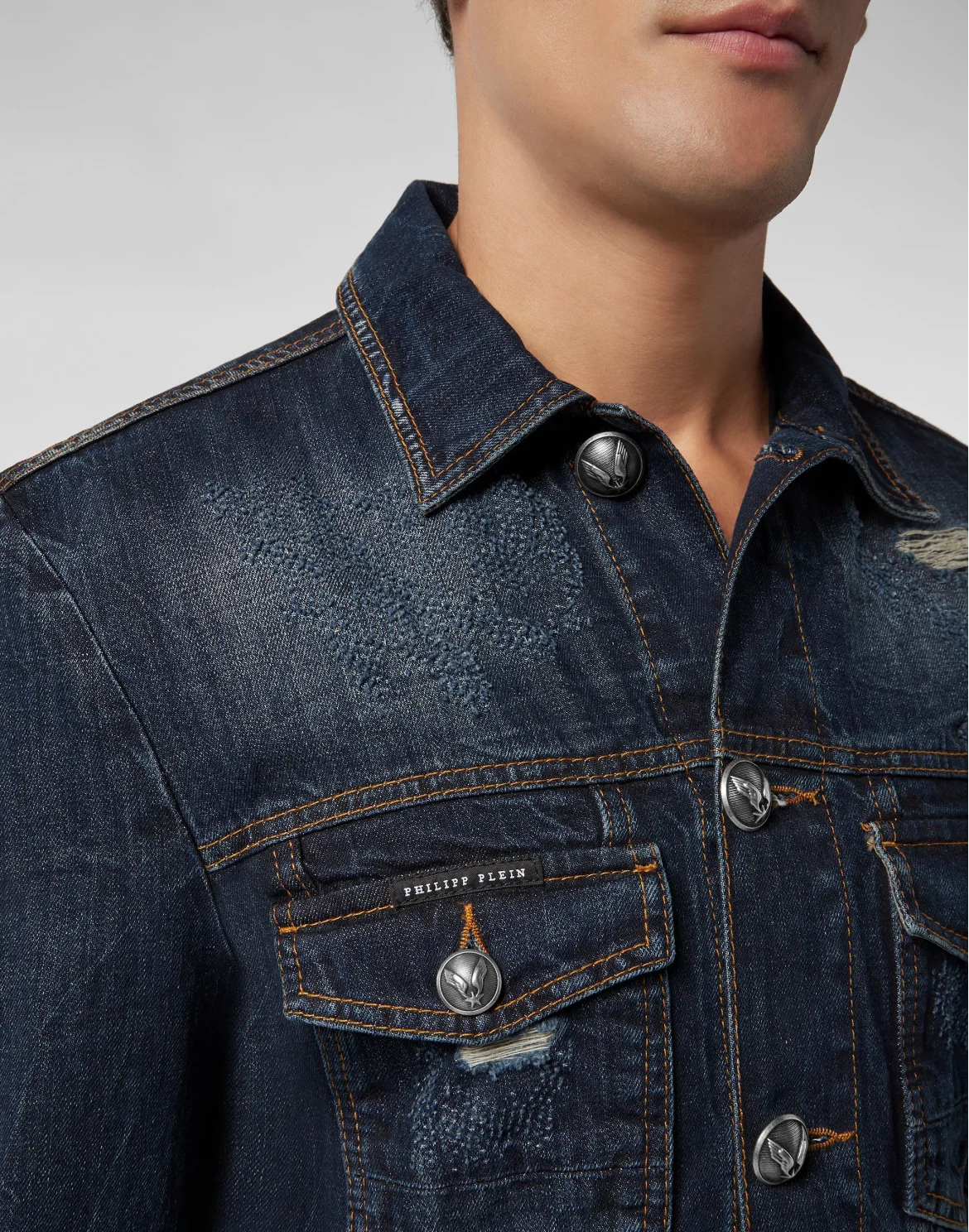 Denim Jacket Destroyed, цвет: Синий