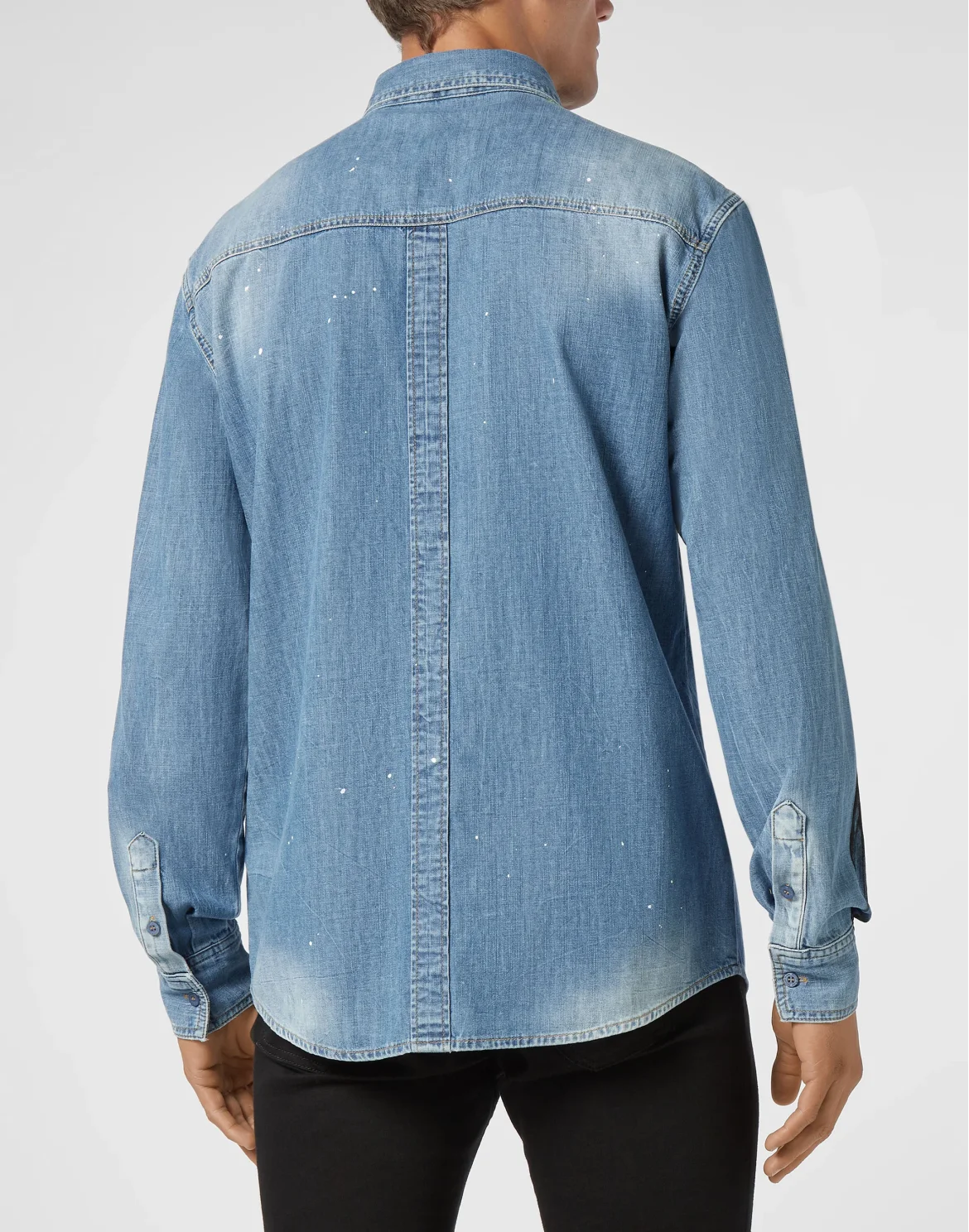 Denim Shirt Ls Stripes, цвет: Голубой