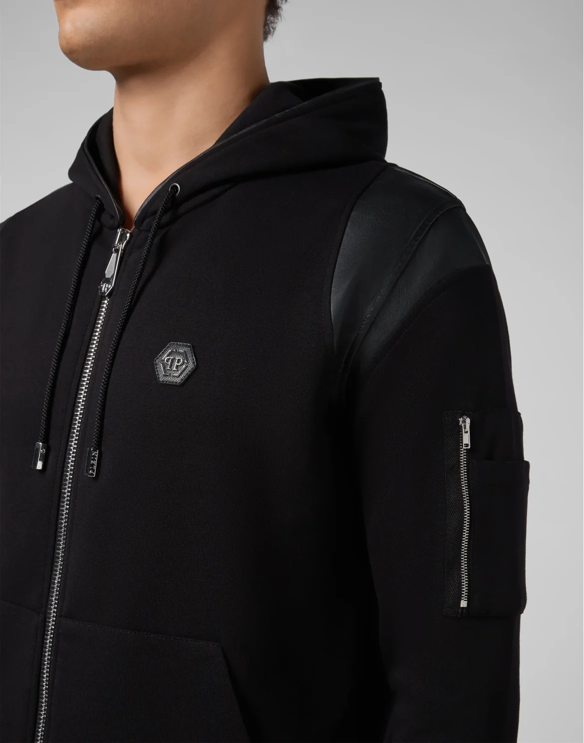 Hoodie Sweatjacket Studs, цвет: Черный