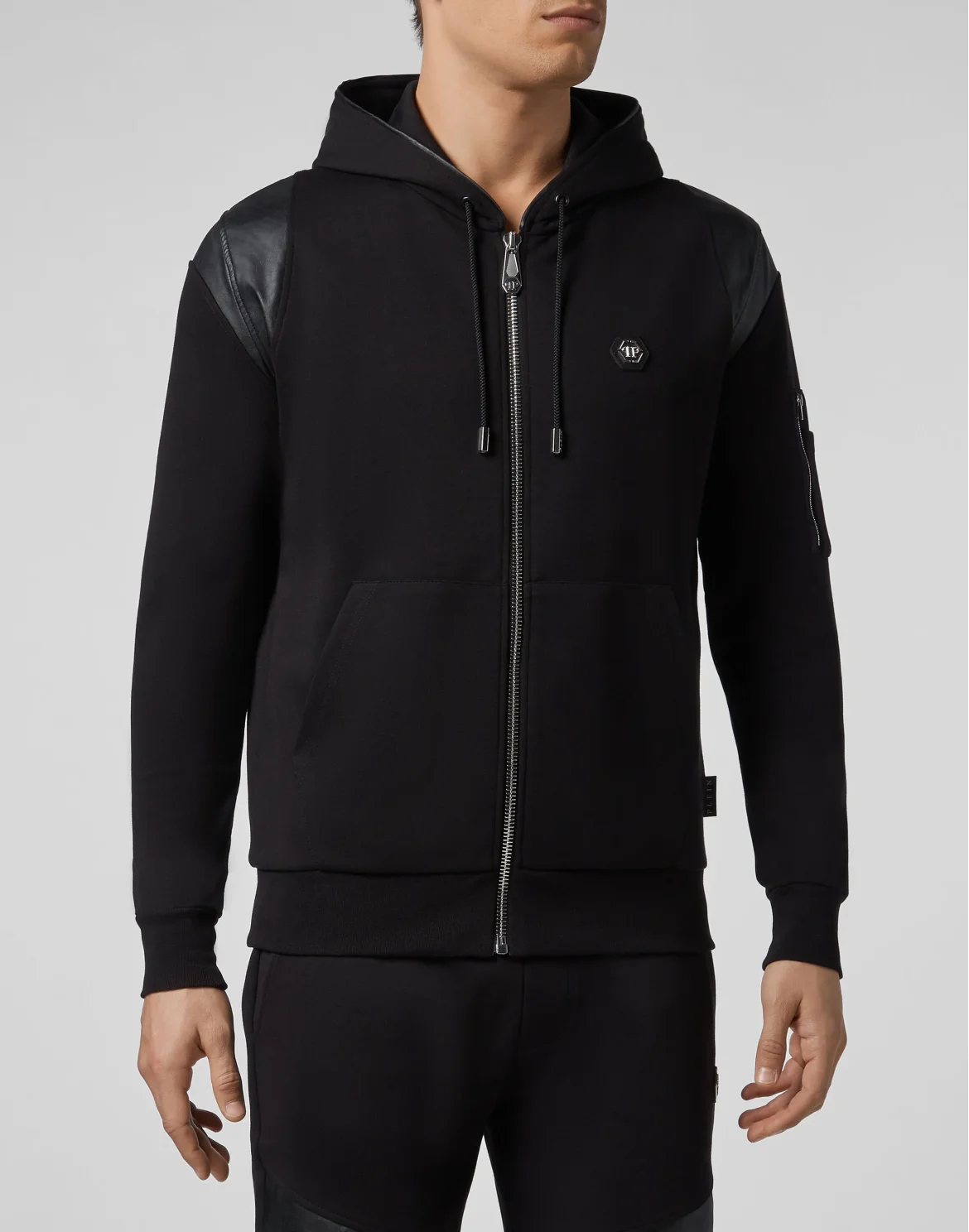 Hoodie Sweatjacket Studs, цвет: Черный