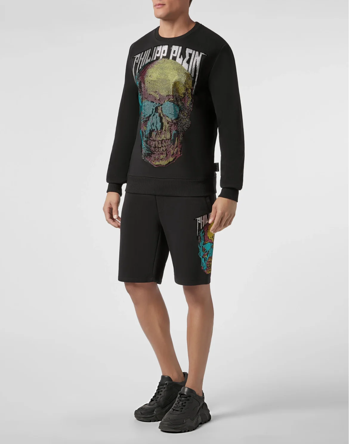 Sweatshirt LS Skull and Plein, цвет: Черный