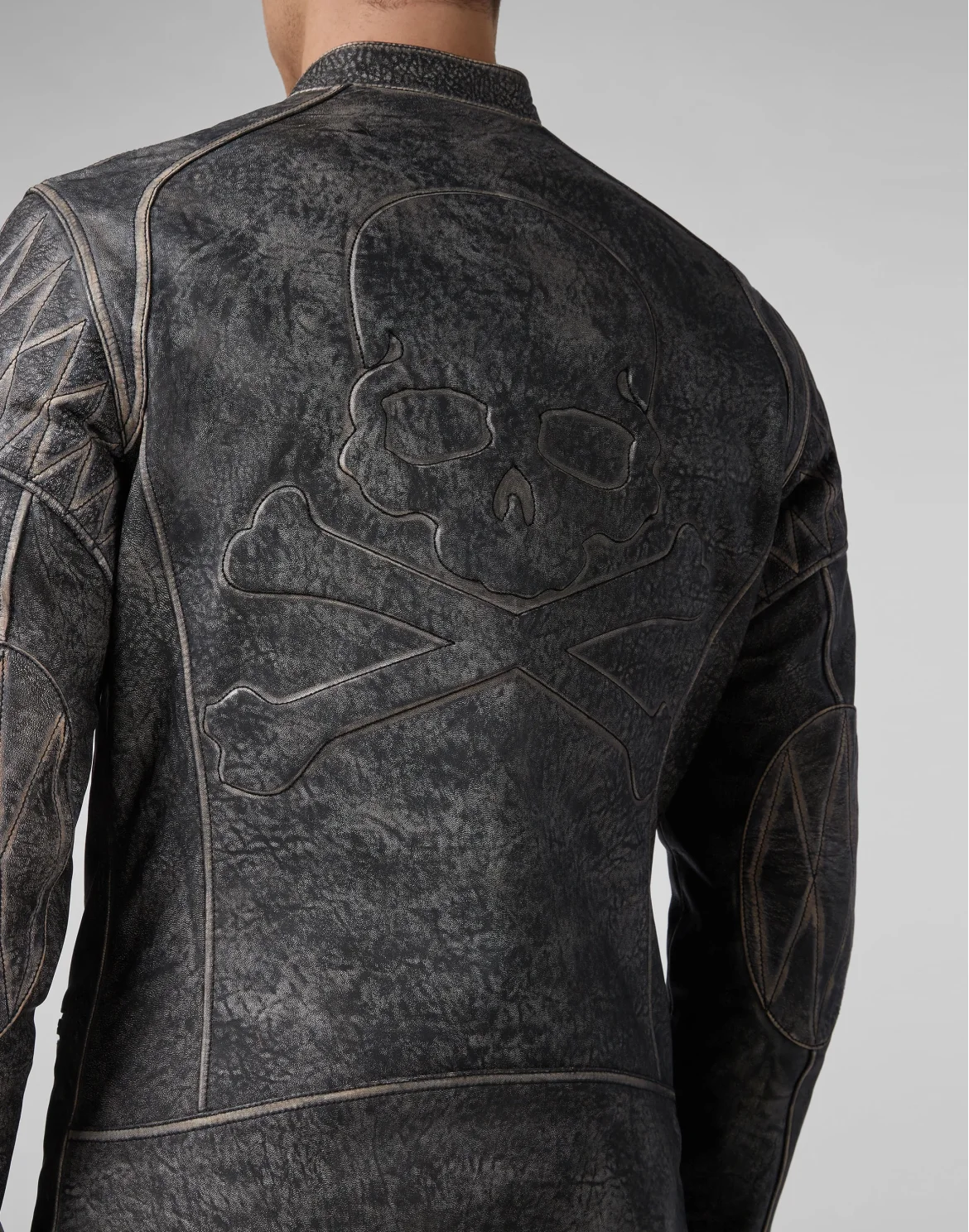 Leather Moto Jacket Skull, цвет: Черный