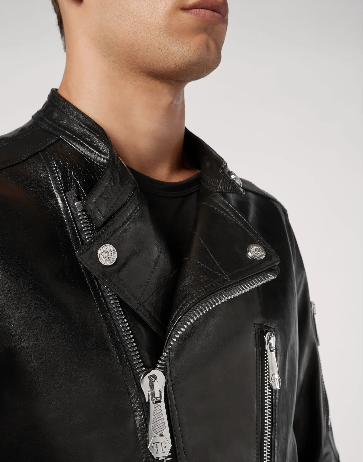 Leather Biker Zipped, цвет: Черный