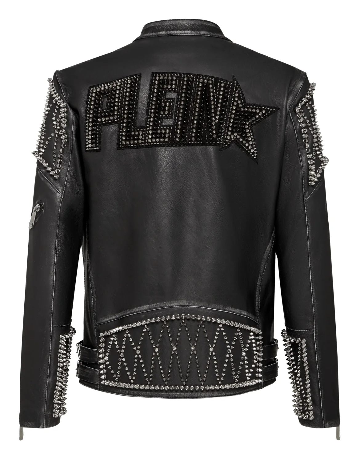Leather Biker Plein Star, цвет: Черный