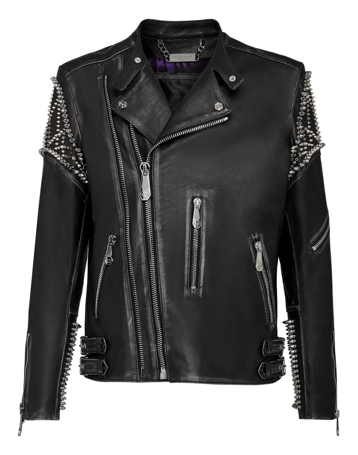 Leather Biker Plein Star, цвет: Черный