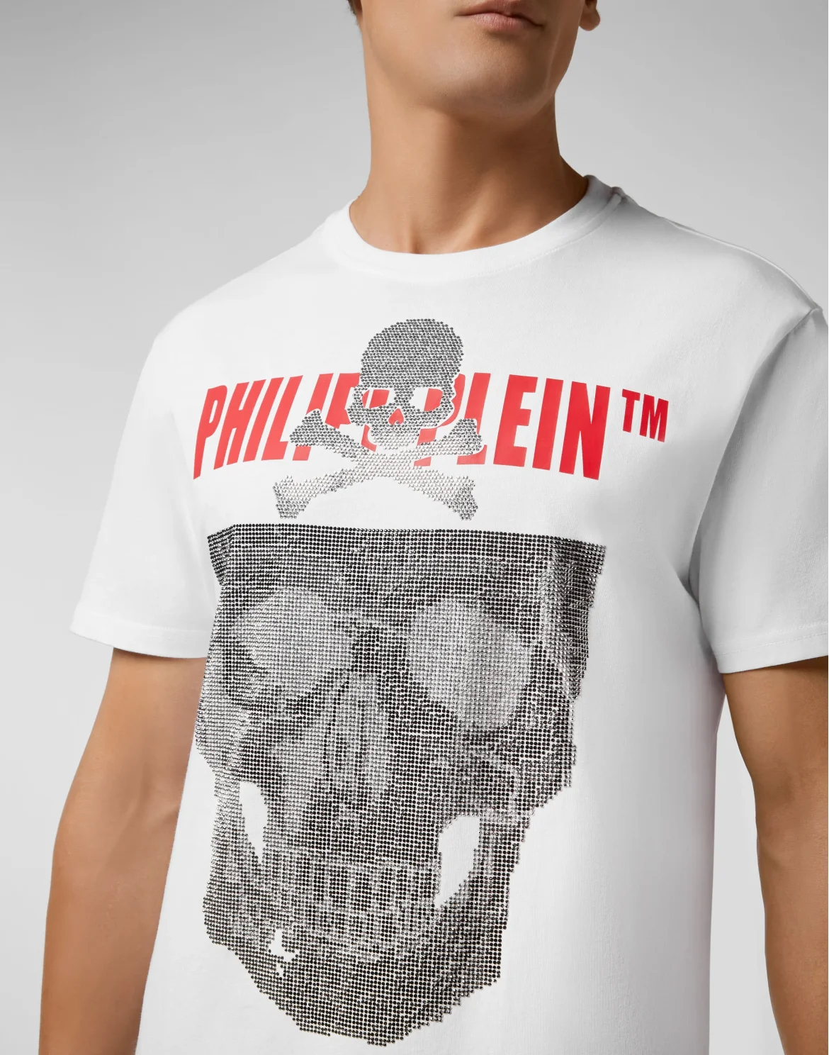T-shirt Round Neck SS Skull strass, цвет: Белый