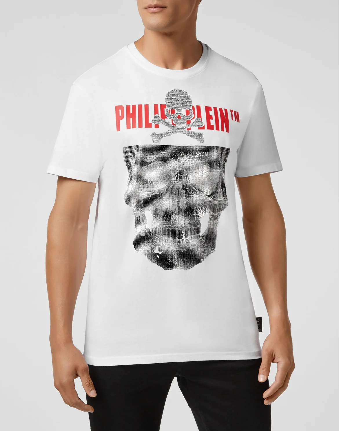 T-shirt Round Neck SS Skull strass, цвет: Белый