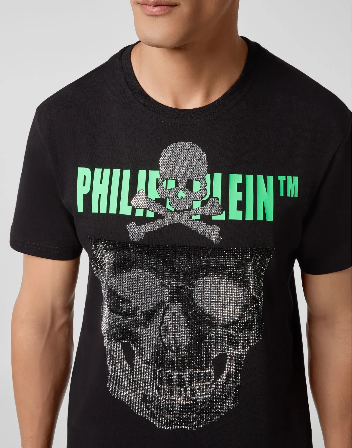 T-shirt Round Neck SS Skull strass, цвет: Черный