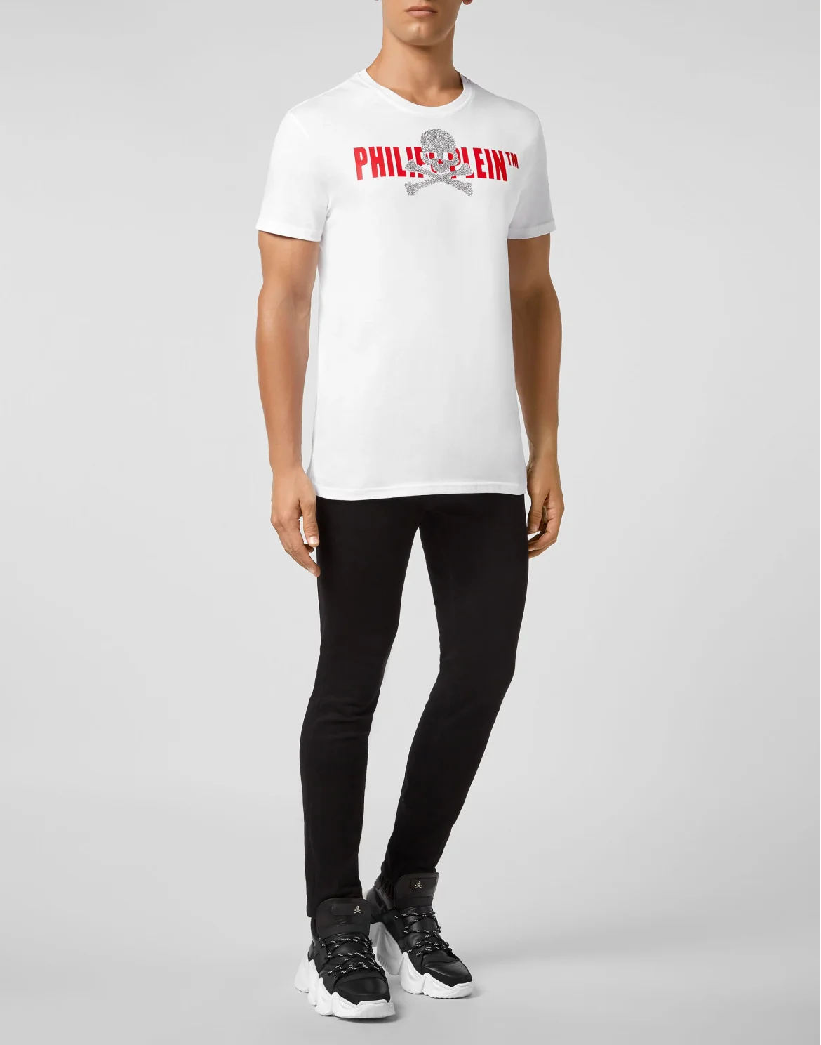 T-shirt Round Neck SS Skull strass, цвет: Белый
