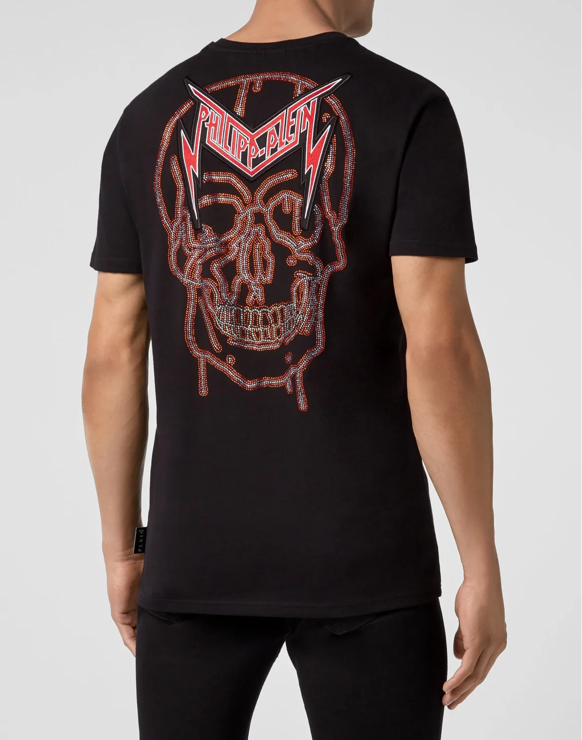 T-shirt V-Neck SS Skull strass, цвет: Черный