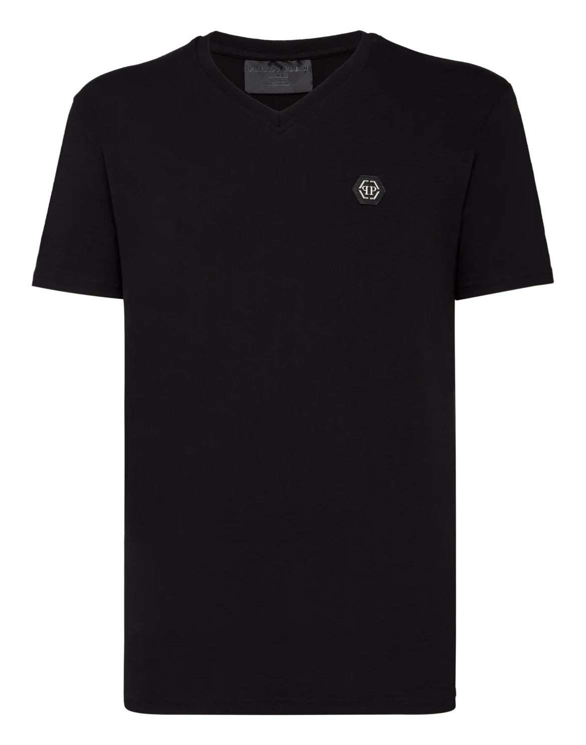 T-shirt V-Neck SS Skull strass, цвет: Черный
