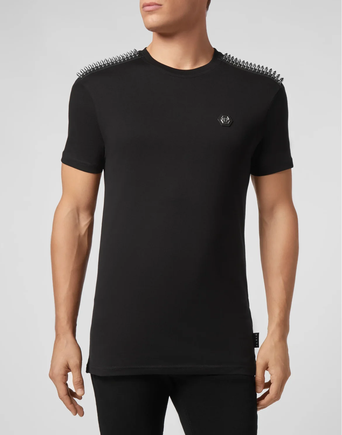 T-shirt Round Neck SS Studs, цвет: Черный