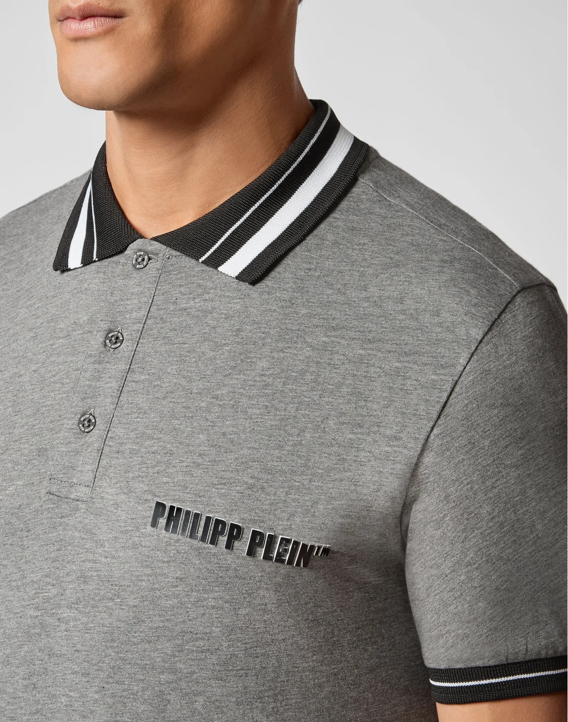 Slim Fit Polo shirt SS  Philipp Plein TM, цвет: Серый