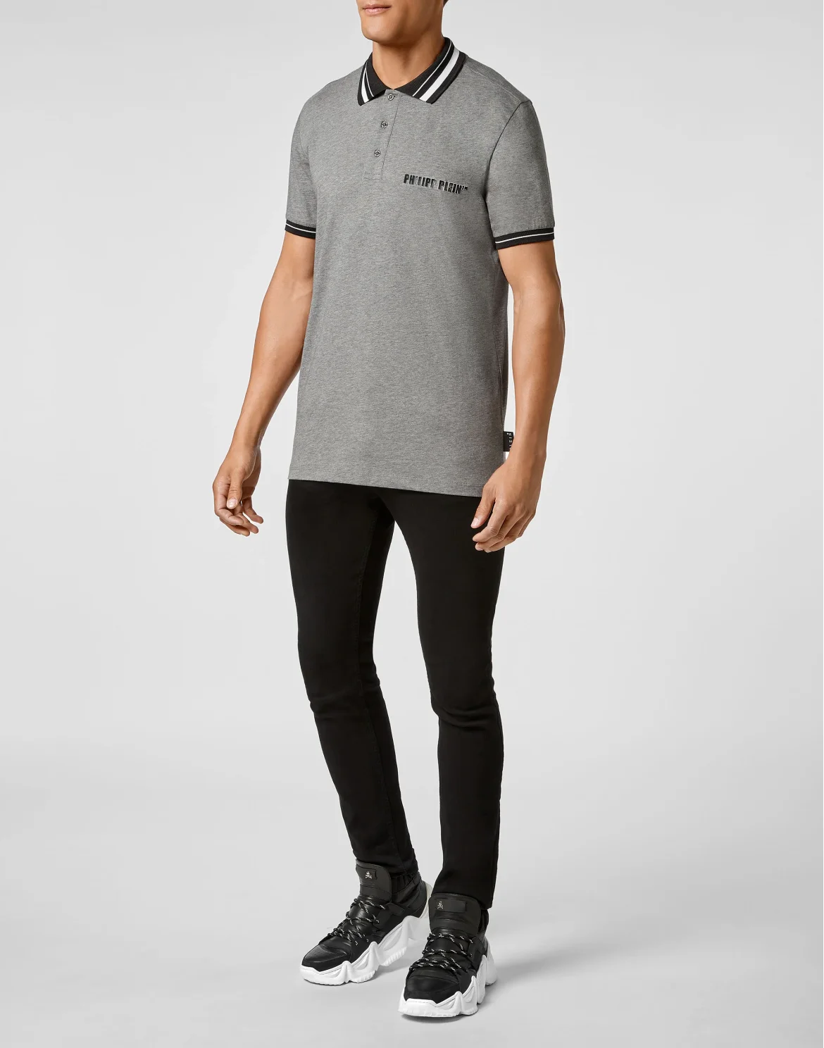 Slim Fit Polo shirt SS  Philipp Plein TM, цвет: Серый