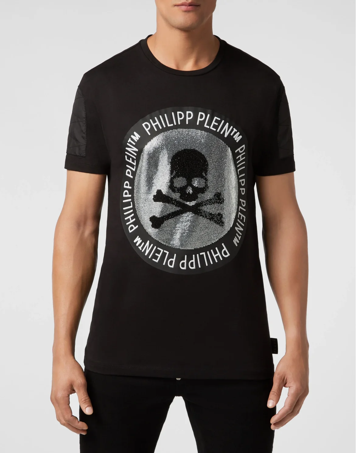 T-shirt Round Neck SS Skull strass, цвет: Черный