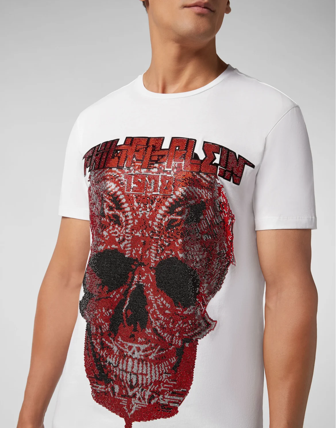 T-shirt Round Neck SS Skull and Plein, цвет: Белый