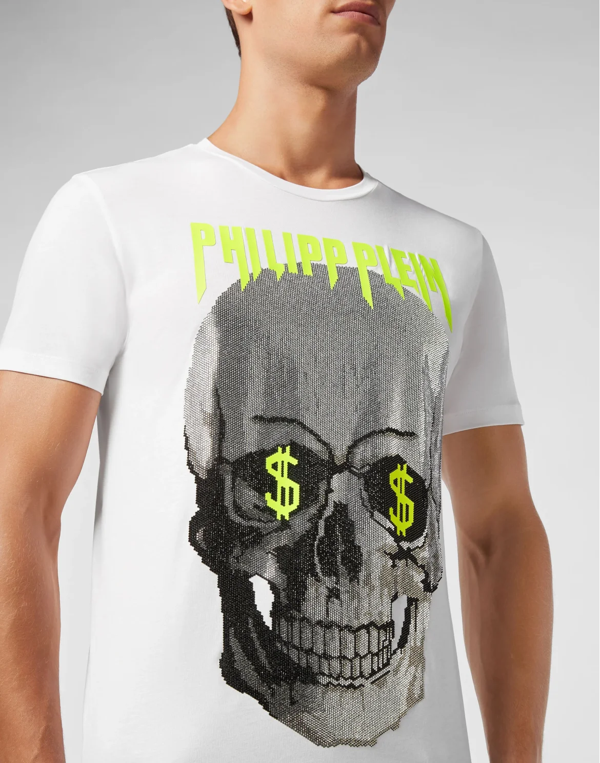 T-shirt Round Neck SS Skull strass, цвет: Белый