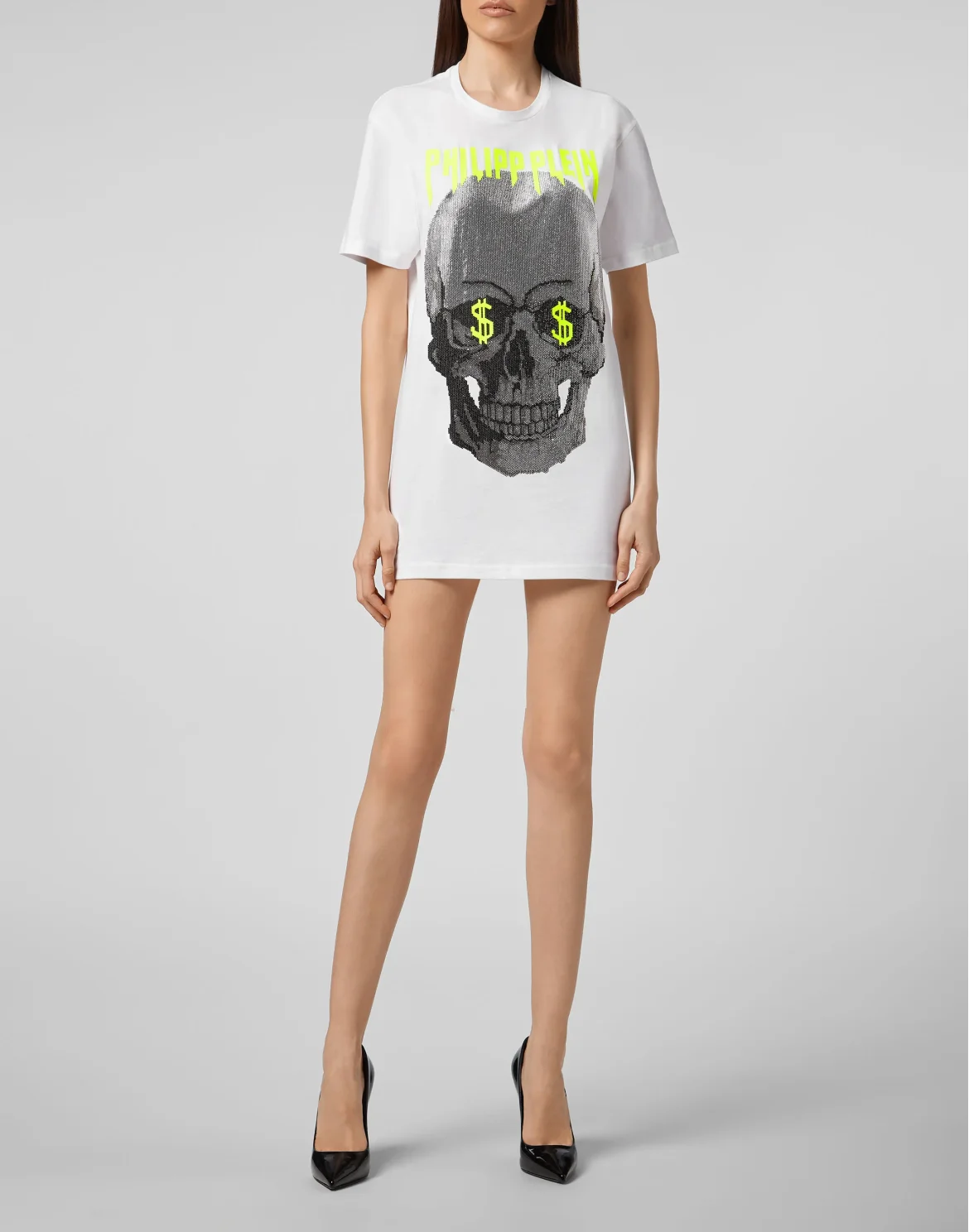T-shirt Round Neck SS Skull strass, цвет: Белый