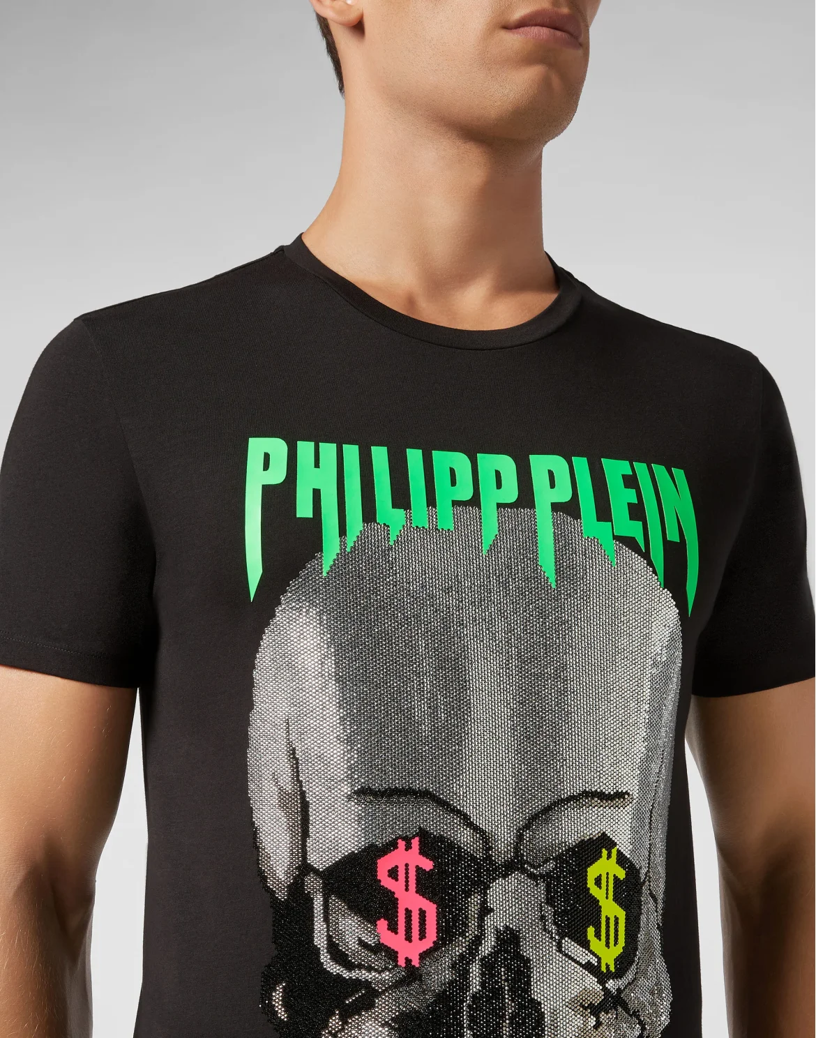 T-shirt Round Neck SS Skull strass, цвет: Черный