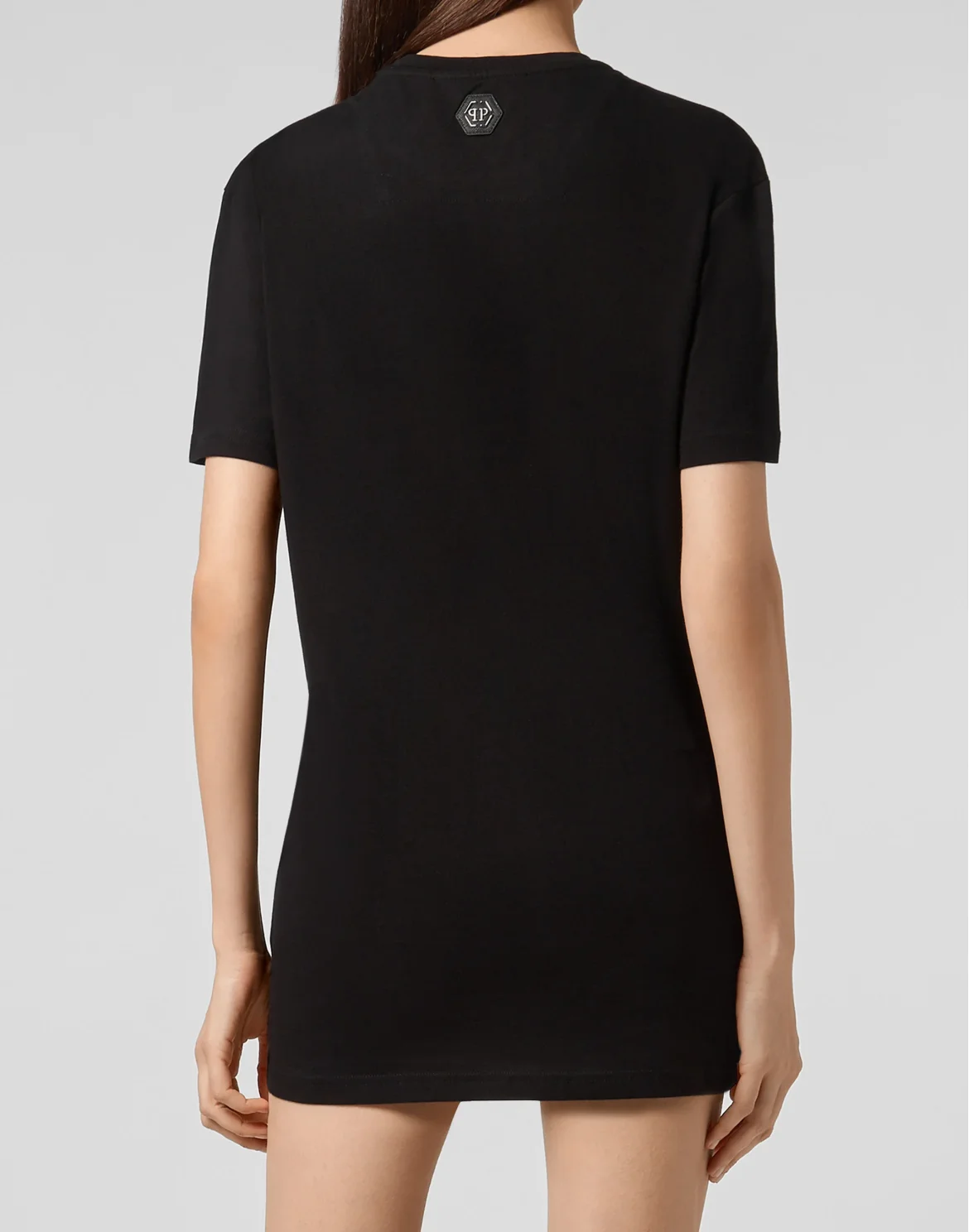 T-shirt Round Neck SS Skull strass, цвет: Черный