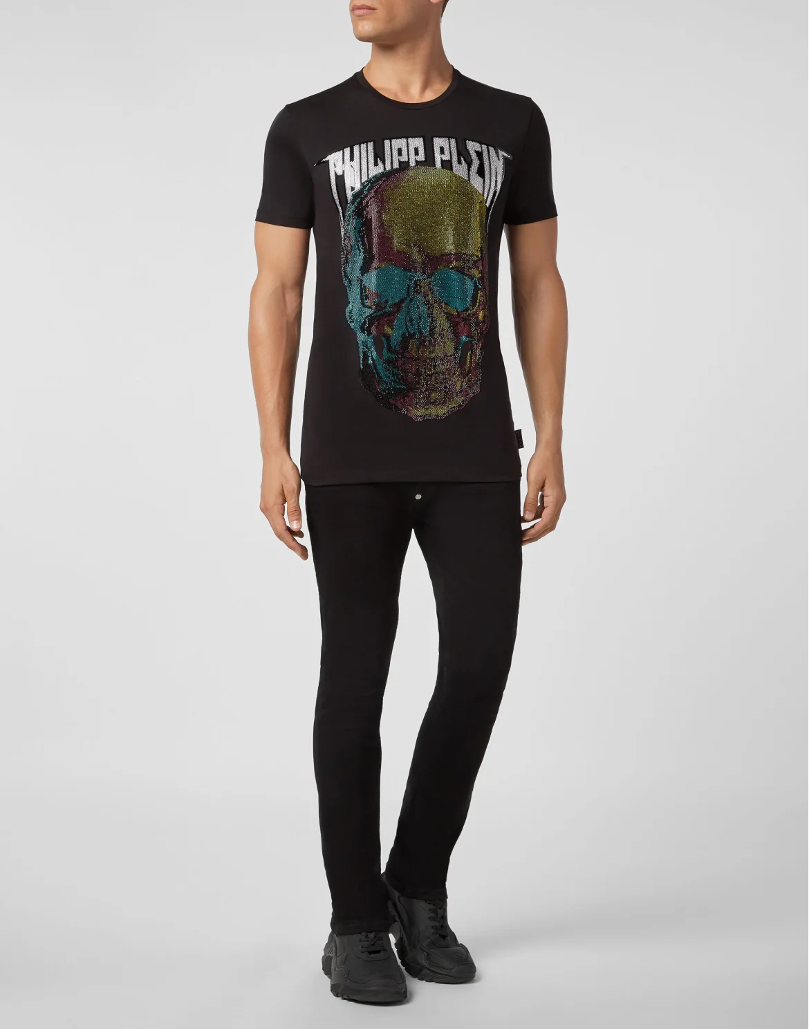 T-shirt Round Neck SS Skull and Plein, цвет: Черный