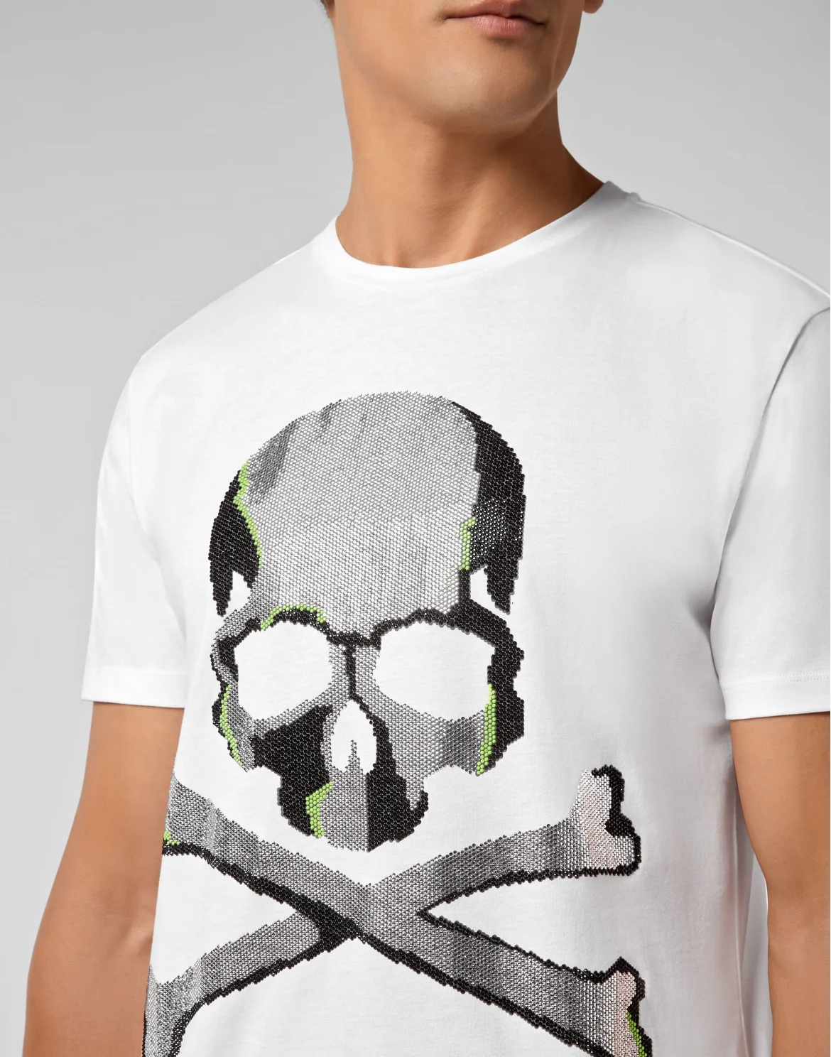 T-shirt Round Neck SS Skull strass, цвет: Белый