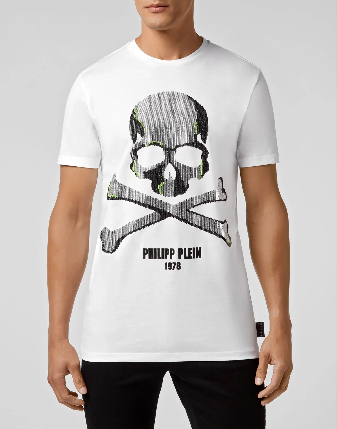 T-shirt Round Neck SS Skull strass, цвет: Белый