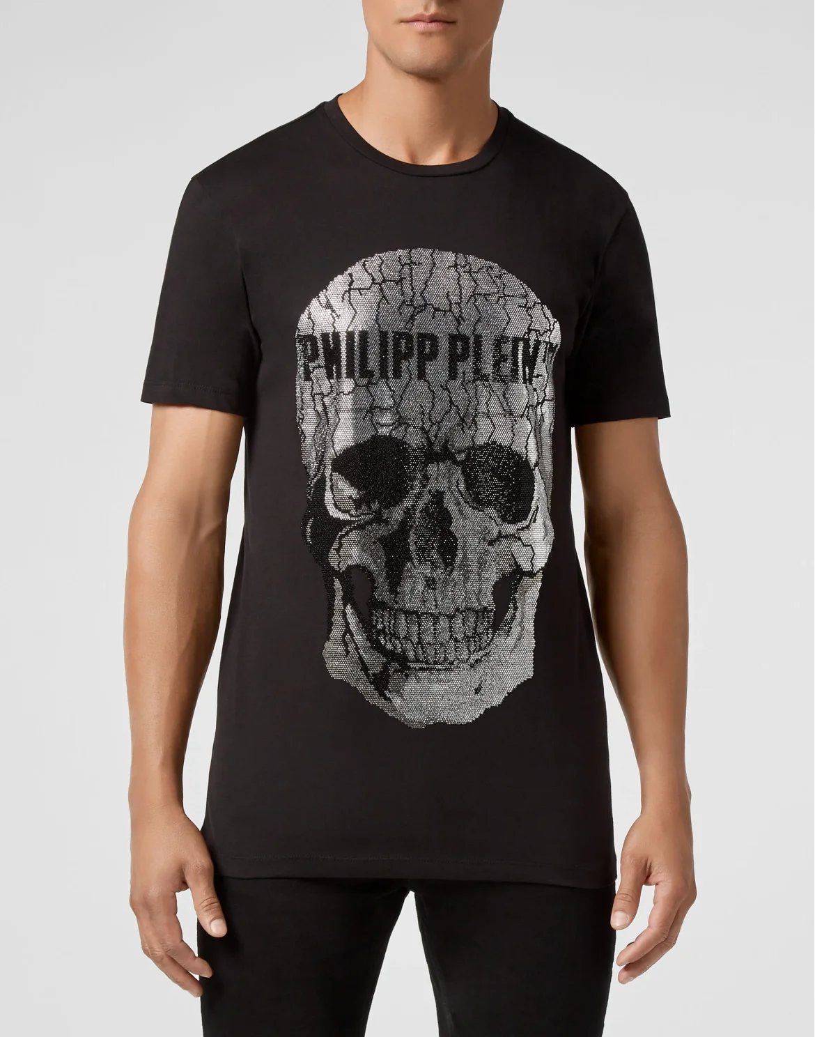 T-shirt Round Neck SS Skull strass, цвет: Черный