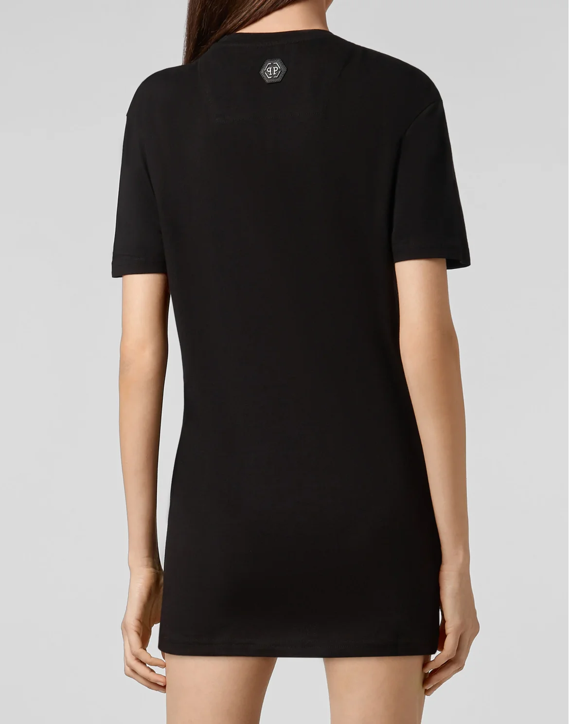 T-shirt Round Neck LS Skull strass, цвет: Черный