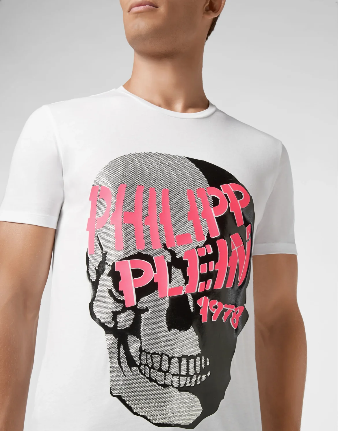 T-shirt Round Neck SS Skull and Plein, цвет: Белый