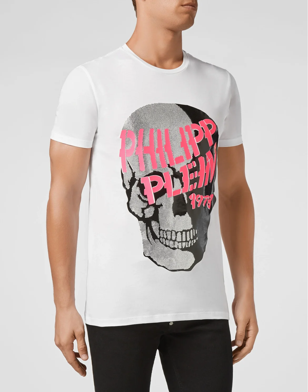 T-shirt Round Neck SS Skull and Plein, цвет: Белый