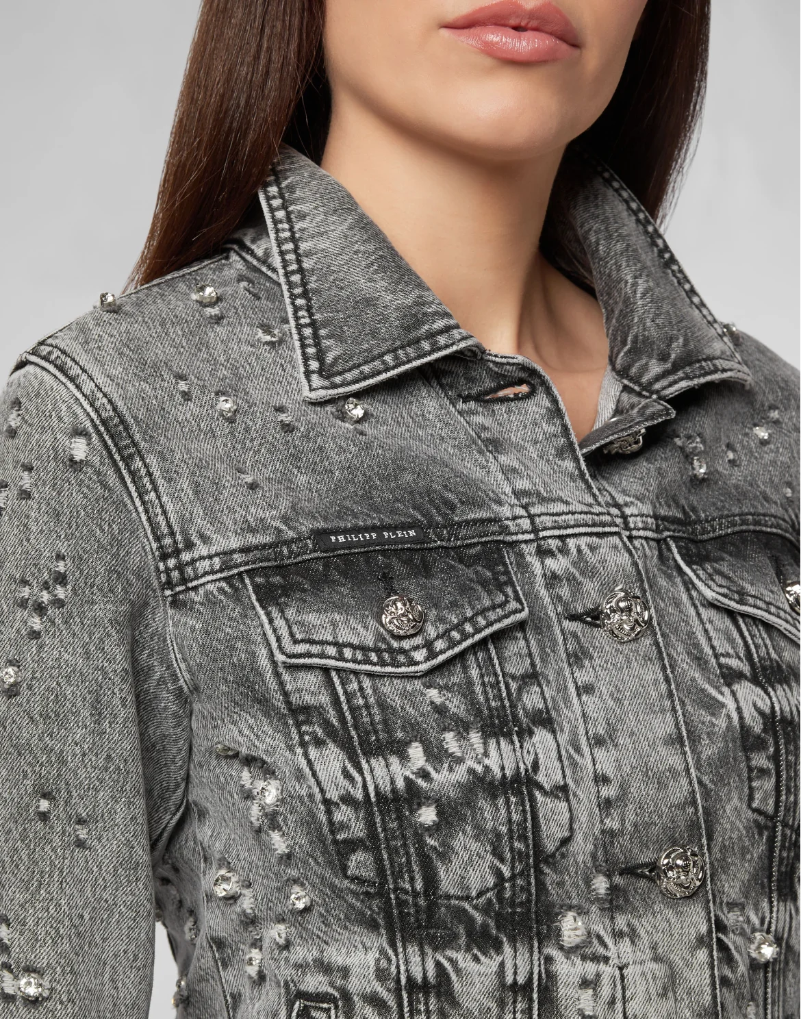 Denim Jacket Crystal, цвет: Серый